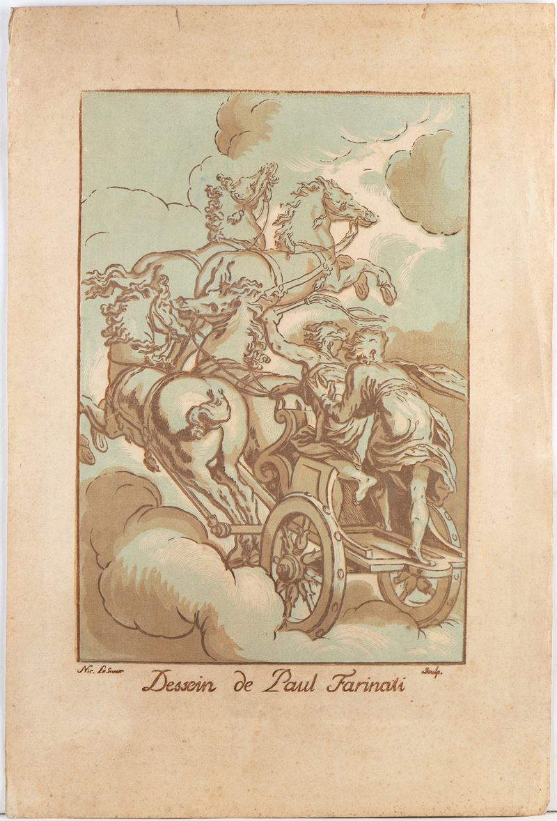 Nicolas Lesueur - Il Carro del Sole, xilografia a chiaroscuro
