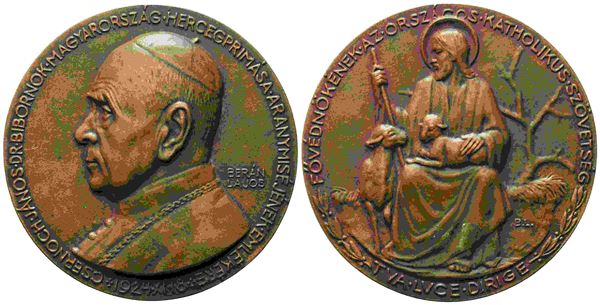 UNGHERIA. Beràn Lajos (Scultore e artista, 1882-1943). Medaglia 1924. Ae (80mm)...