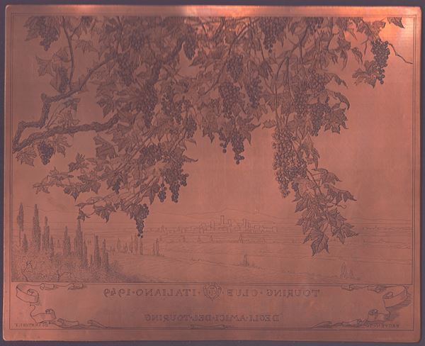 Benvenuto Disertori - Matrice – Veduta con tralci di vite per Touring Club Italiano