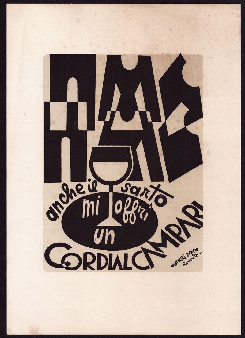 Fortunato Depero - Anche il sarto mi offrì un cordial Campari, Litografia