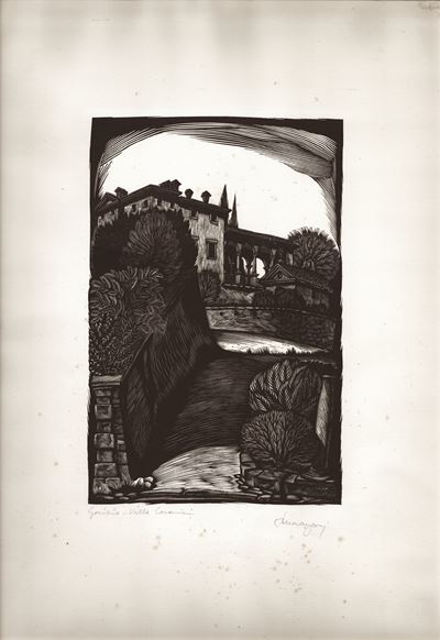 Gorizia – Villa Coronini, xilografia