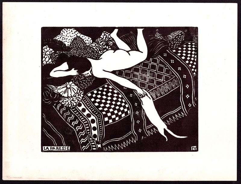 Felix Vallotton - La paresse, xilografia del 1896