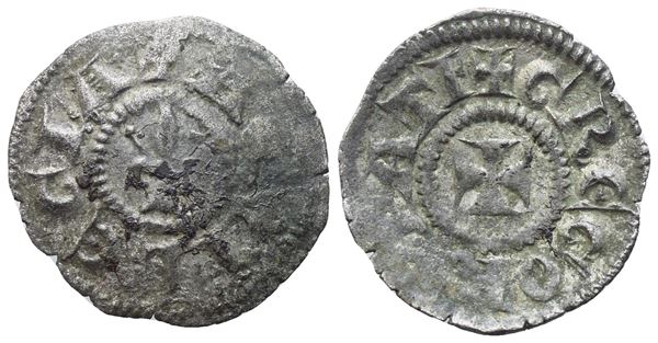 AQUILEIA. Gregorio di Montelongo (1251-1269), Mezzo denaro; Ag (0,26 g; 12,4 mm)