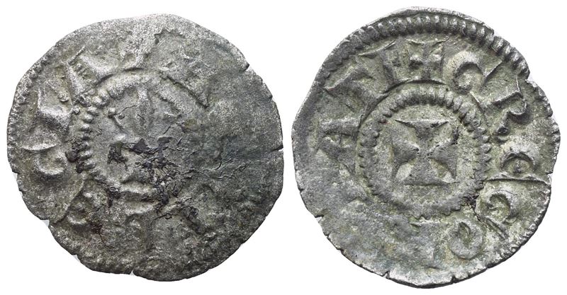 AQUILEIA. Gregorio di Montelongo (1251-1269), Mezzo denaro; Ag (0,26 g; 12,4 mm)