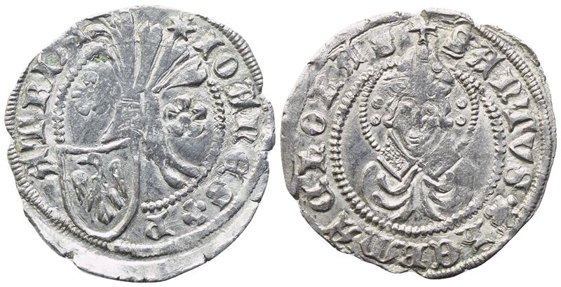 AQUILEIA. Giovanni di Moravia (1387-1394). Denaro; Ag (0,95 g; 18,8 mm)