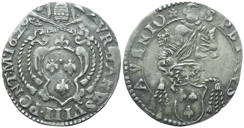 Urbano VIII, Barberino 1629 (stemma Barberini), Ag (2,80 g; 25,4 mm)
