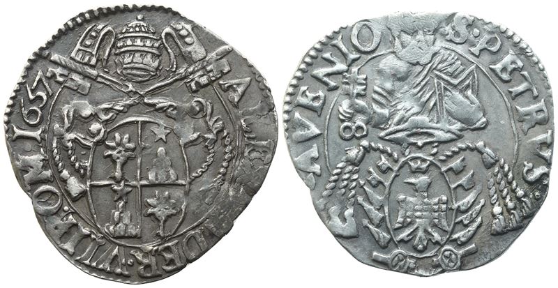 Avignone, Alessandro VII, Carlino 1657