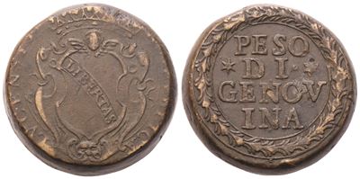 Lucca, Repubblica (XVIII sec.), peso monetale in bronzo (Ae)