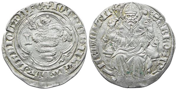 MILANO. Giovanni Maria Visconti (1402-1412). Grosso da 1 Soldo e mezzo; Ag (2,40 g; 24 mm)
