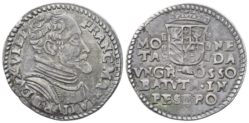 Francesco Maria II Della Rovere, Grosso in argento (Ag) con stemma coronato