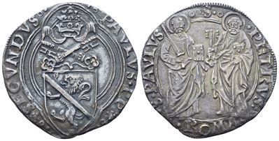 Paolo II (1464-1471), Stato Pontificio. Grosso in argento (Ag), Roma