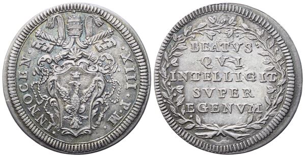 STATO PONTIFICIO. Roma. Innocenzo XIII (1721-1724), Giulio; Ag (2,96 g; 26,5 mm)