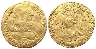 Francesco Maria I della Rovere, Ducato d’oro Urbino (1508-1538) – Aquila con stemma della Rovere,...