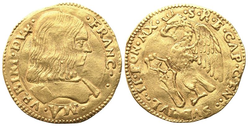 Francesco Maria I della Rovere, Ducato d’oro Urbino (1508-1538) – Aquila con stemma della Rovere,...