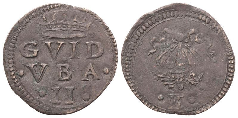 Guidobaldo II della Rovere (1538-1574), Quattrino di Urbino, zecca di Urbino
