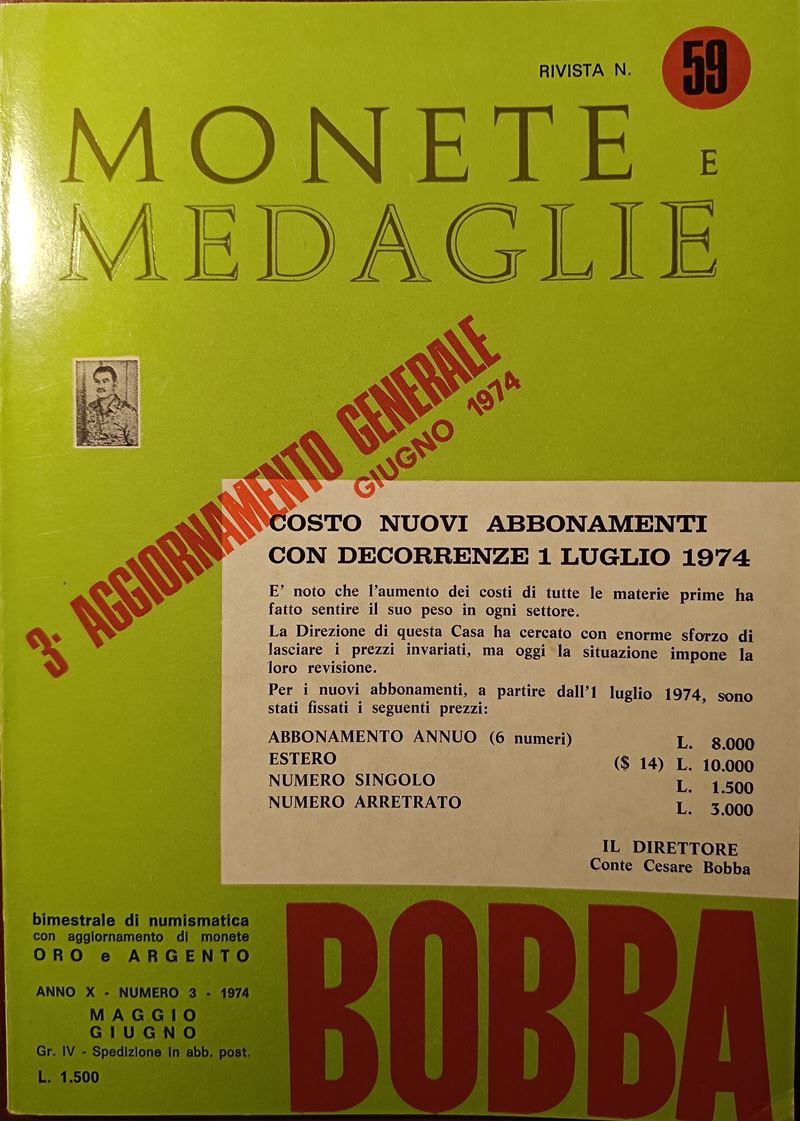 Rivista Bobba – Anno X, 1974, Rivista N. 59 - Maggio-giugno. Asti, 1974. Pp. 118-174+XXXVIII, Ill...