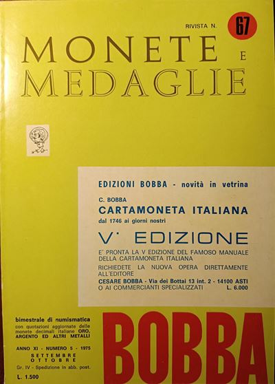 Rivista Bobba – Anno XI, 1975 N. 5, Rivista N. 67 - Settembre-ottobre. Asti, 1975. Pp. 224-270+XX...