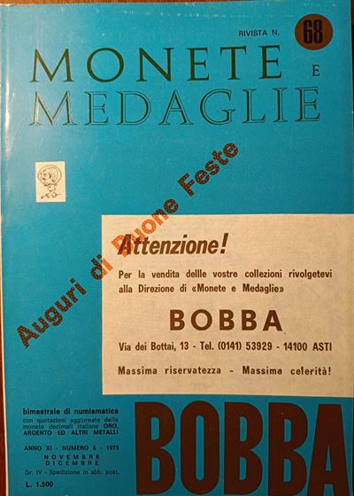 Rivista Bobba – Anno XI, 1975 N. 6, Rivista N. 68 - Novembre-dicembre. Asti, 1975. Pp. 274-320+XX...