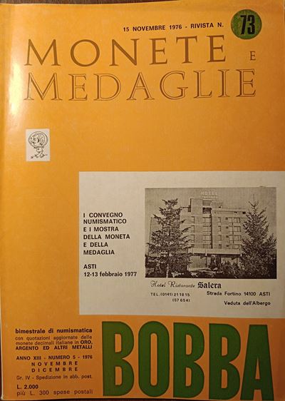 Rivista Bobba – Anno XIII, 1976 N. 5, Rivista N. 73 - Novembre-dicembre. Asti, 1976. Pp. 566-618+...