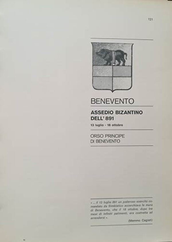 Traina M. – gli Assedi e le Loro Monete. –. Benevento: Assedio Bizantino Dell’891.bologna, 1975. ...