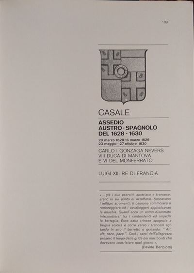 Traina M. – gli Assedi e le Loro Monete. –. Casale: Assedio Austro-spagnolo del 1628-1630. Bologn...
