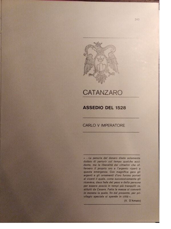 TRAINA M. – Gli assedi e le loro monete. –. Catanzaro: Assedio del 1528.Bologna, 1975. pp. 15, ill.
