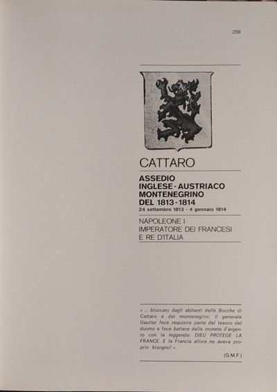 Traina M. – gli Assedi e le Loro Monete. –. Cattaro: Assedio Inglese-austriaco-montenegrino del 1...
