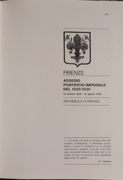 Traina M. – gli Assedi e le Loro Monete. –. Firenze: Assedio Pontificio-imperiale del 1529-1530. ...