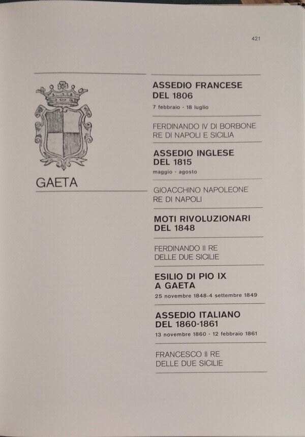 Traina M. – gli Assedi e le Loro Monete. –. Gaeta: Assedio Francese del 1806 - Assedio Inglese de...