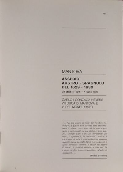 Traina M. – gli Assedi e le Loro Monete. –. Mantova: Assedio Austro-spagnolo del 1629-1630. Bolog...