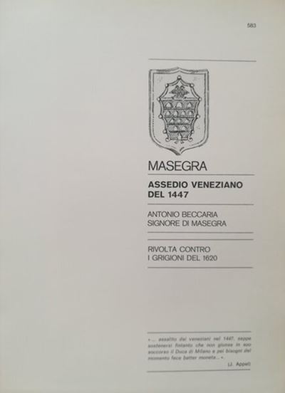 Traina M. – gli Assedi e le Loro Monete. –. Masegra: Assedio Veneziano del 1447.bologna, 1975. Pp...