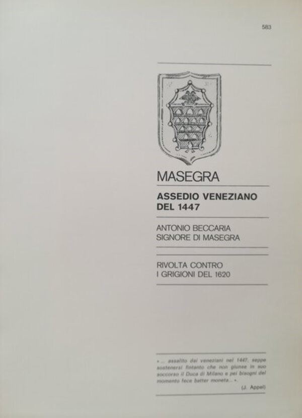 Traina M. – gli Assedi e le Loro Monete. –. Masegra: Assedio Veneziano del 1447.bologna, 1975. Pp...