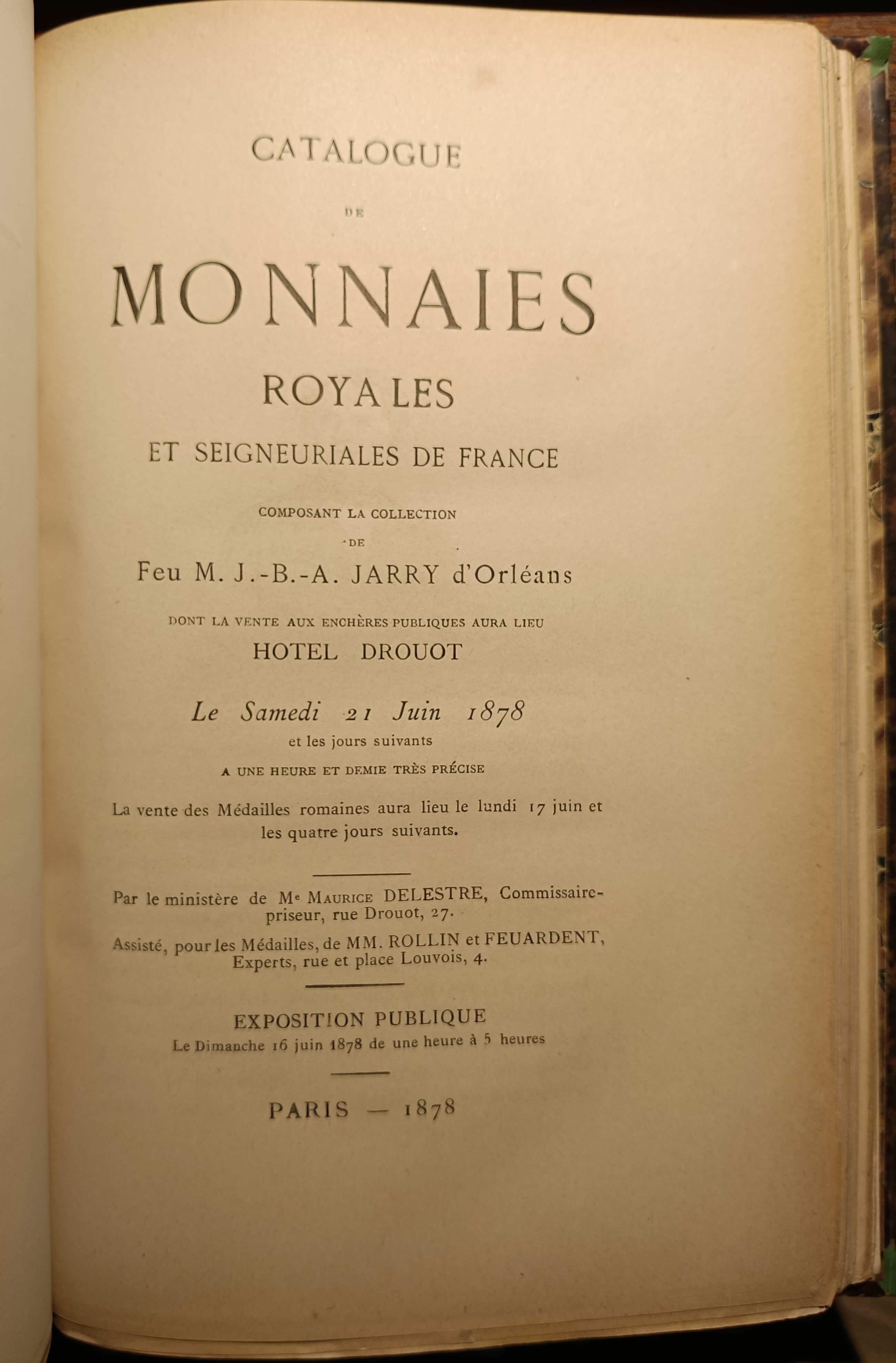 Delbergue-cormont – 6 Fevrier 1868, Description D'une Collection De Monnaies Françaises, Collecti...