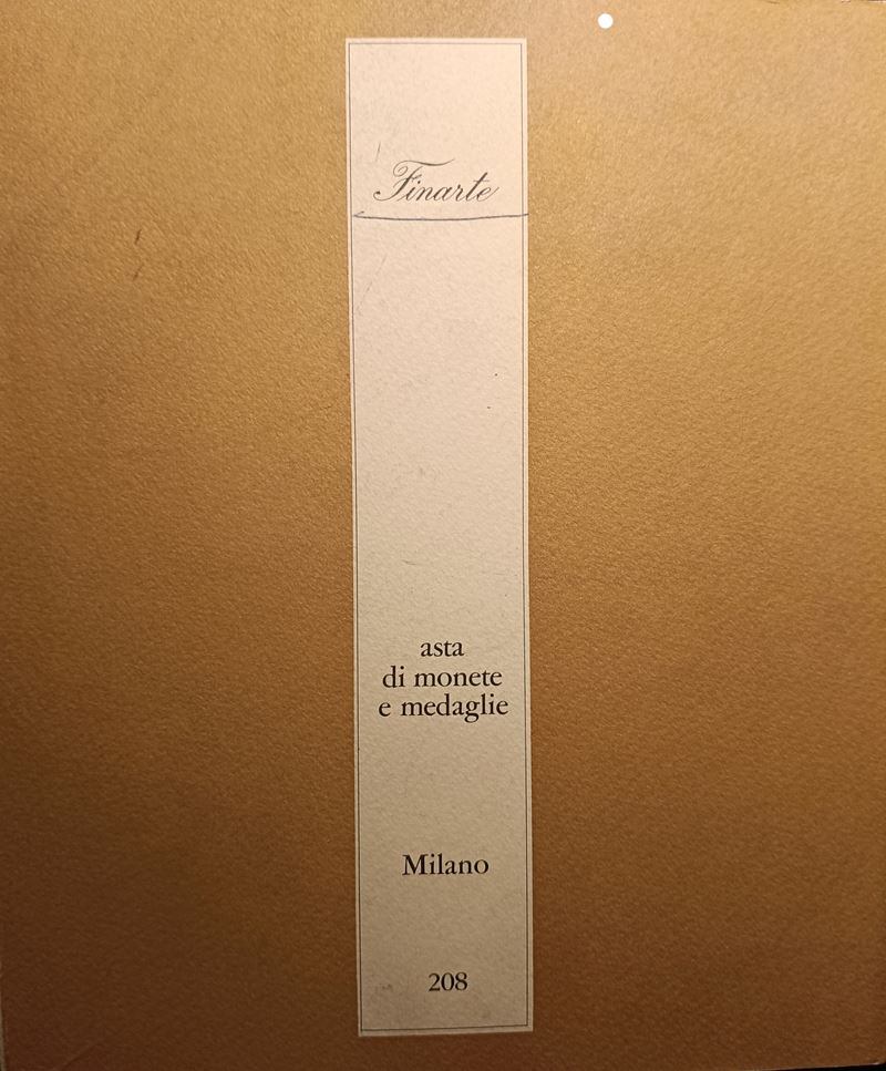 Finarte Milano – Asta 208 del 15-16 Maggio 1975. Asta di Monete e Medaglie. Pp. 101, Lotti 786, T...