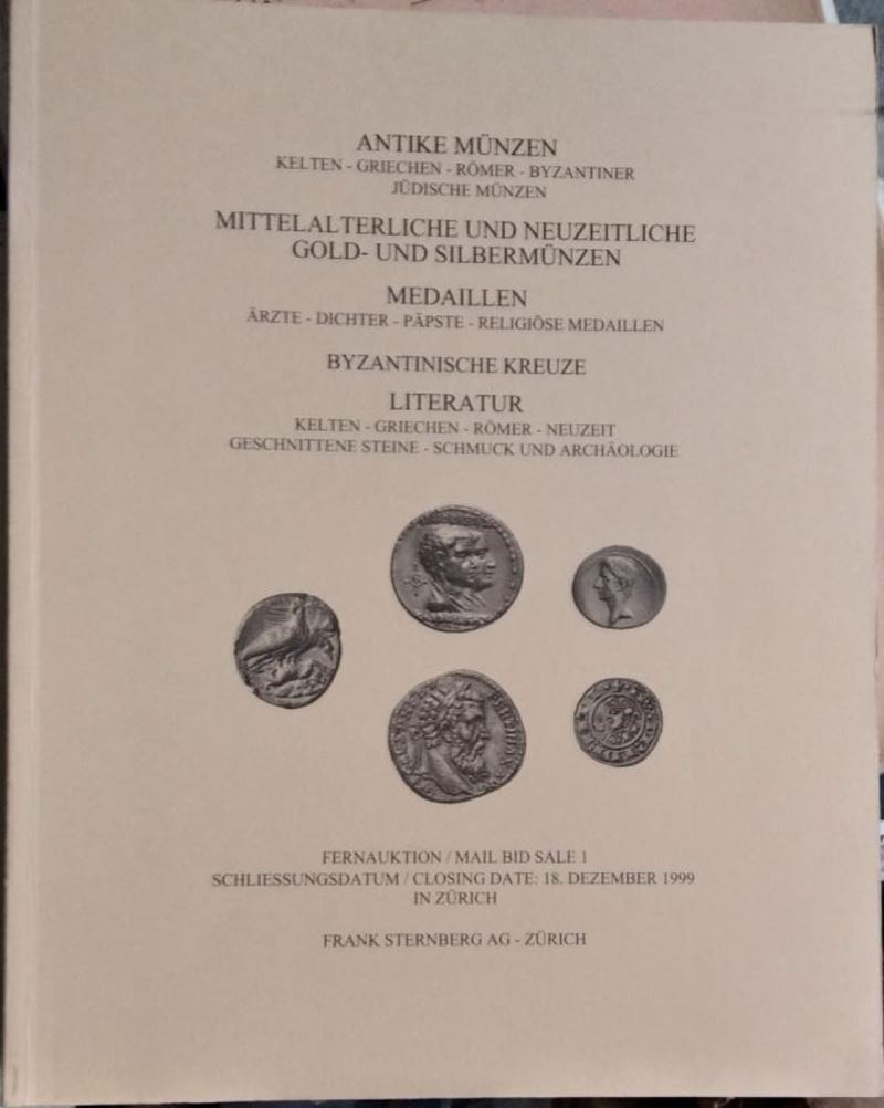 Sternberg F. - Apparuti G., Zurich - Mail Bid Sale 1. 18 Dezember 1999. Antike Munzen Kelten-grie...