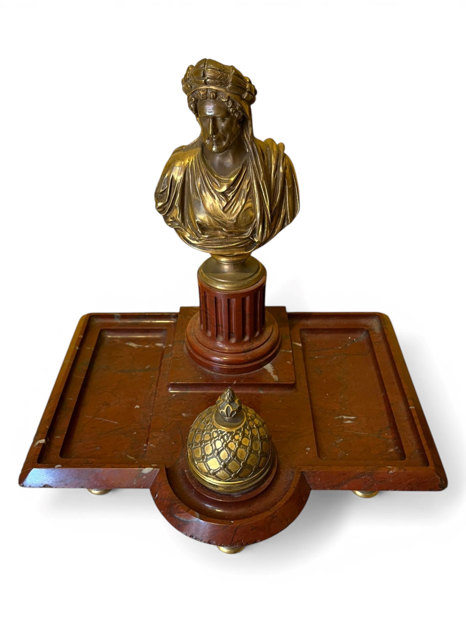 Calamaio in bronzo dorato