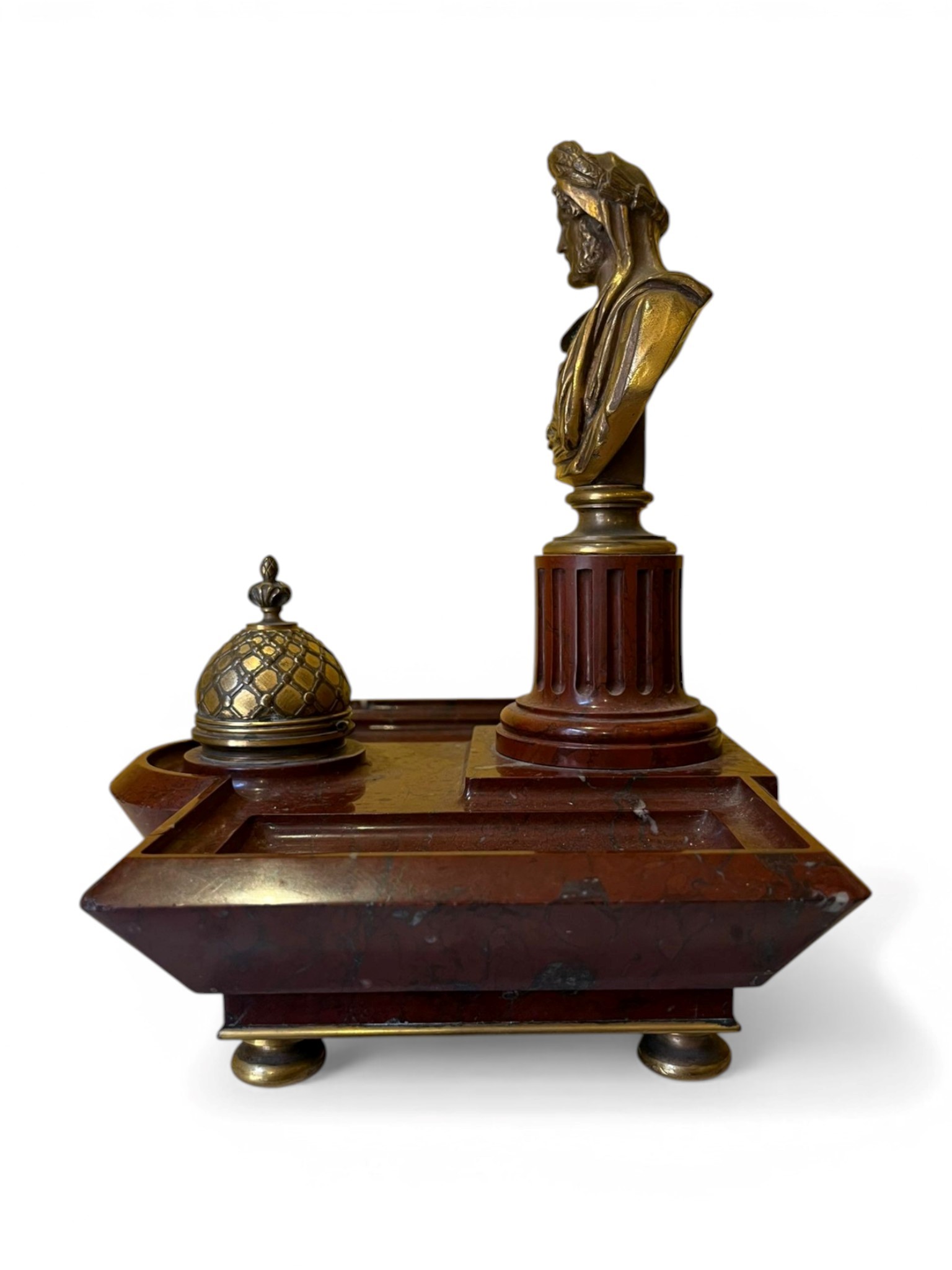 Calamaio in bronzo dorato