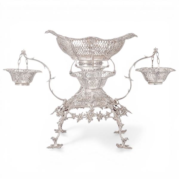 Epergne georgiana inglese in argento