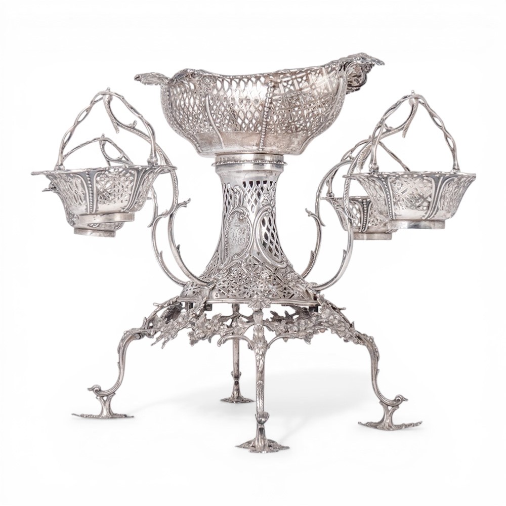 Epergne georgiana inglese in argento