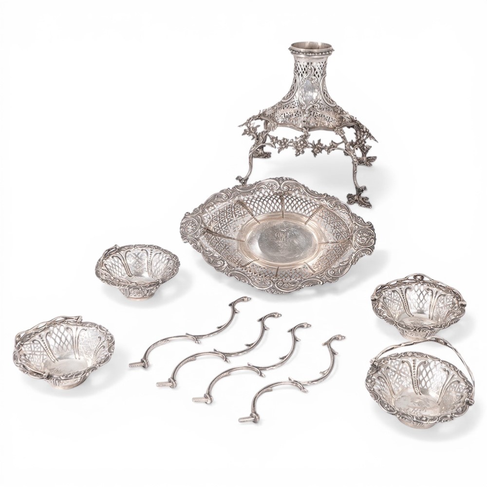 Epergne georgiana inglese in argento