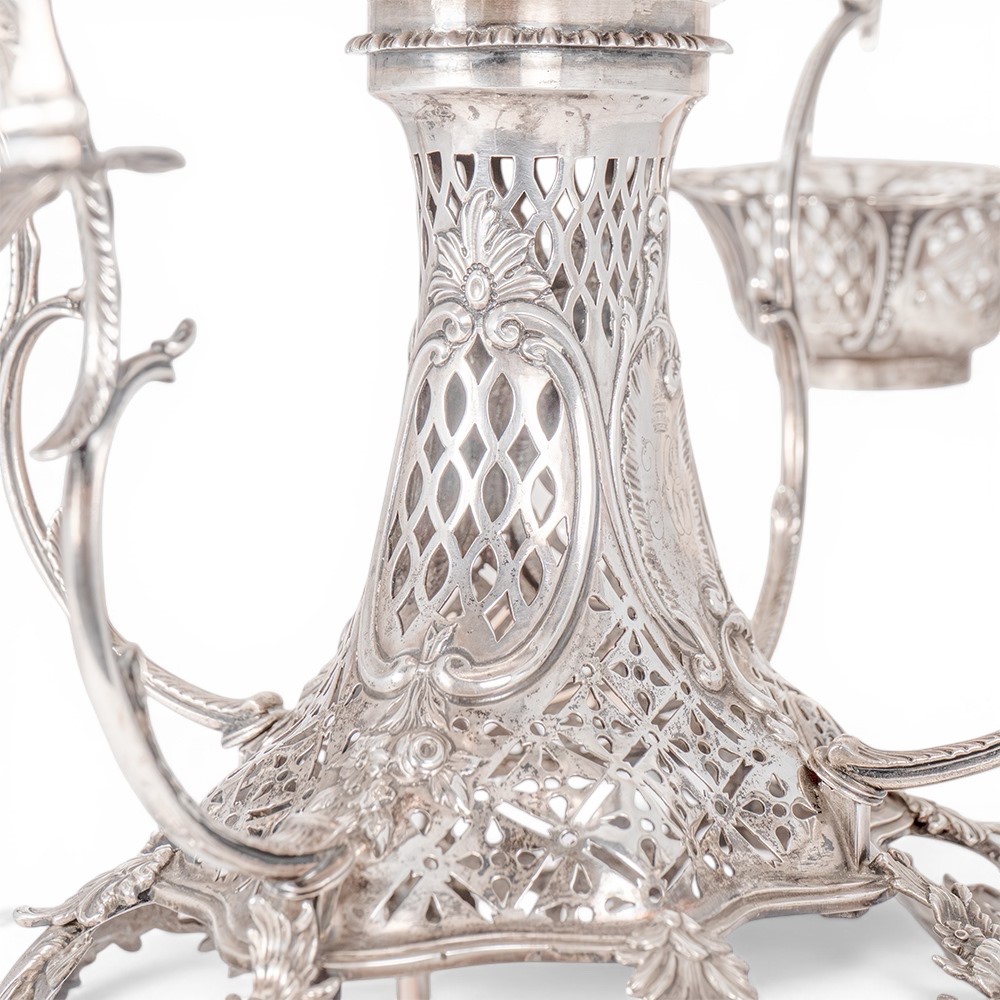 Epergne georgiana inglese in argento