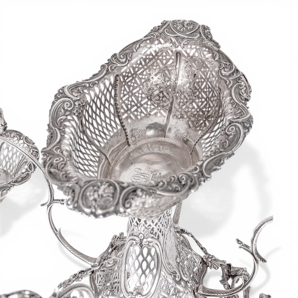 Epergne georgiana inglese in argento