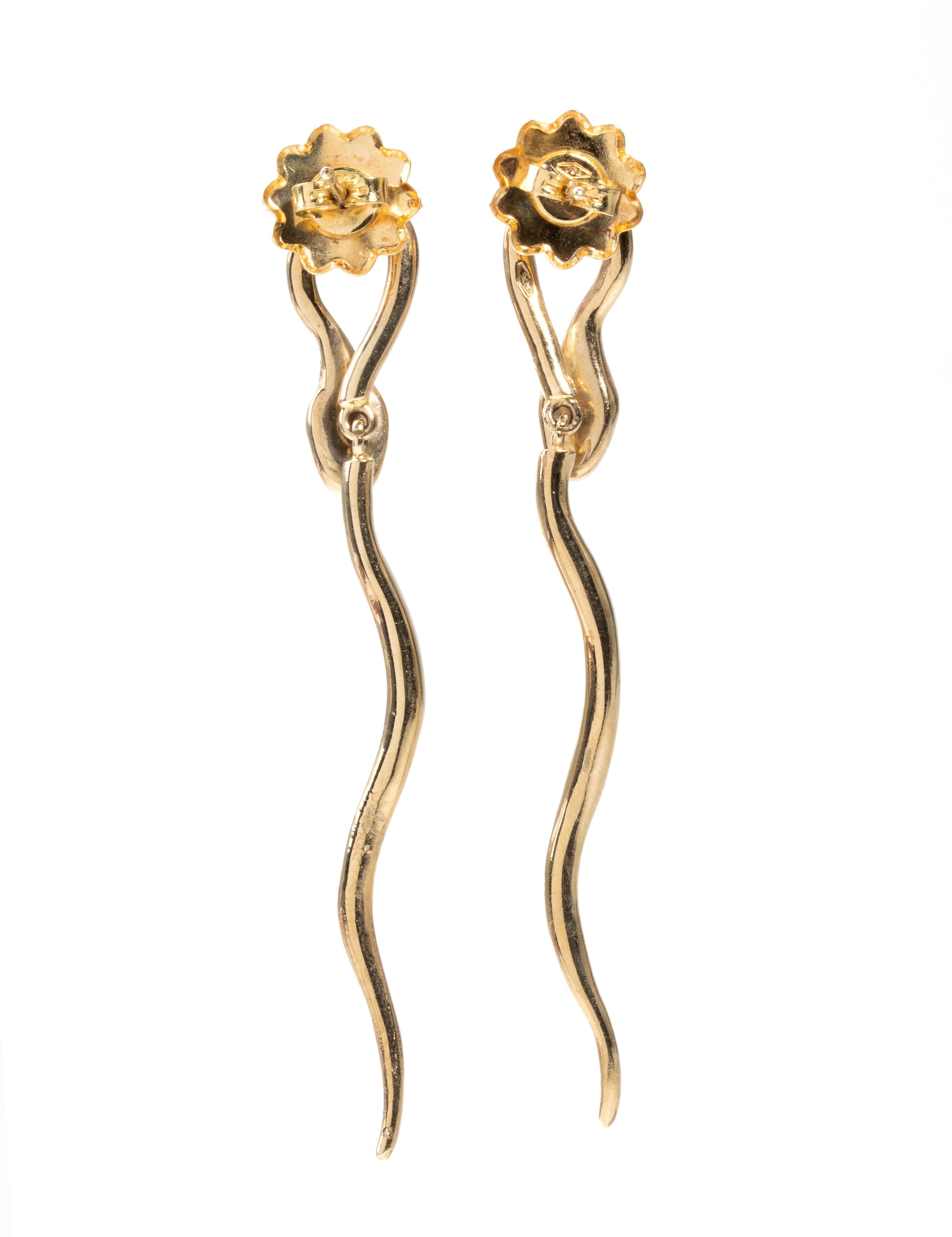 Orecchini pendenti in oro con diamanti