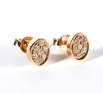Orecchini, oro rosa 18k con diamanti taglio brillante (n. 14)