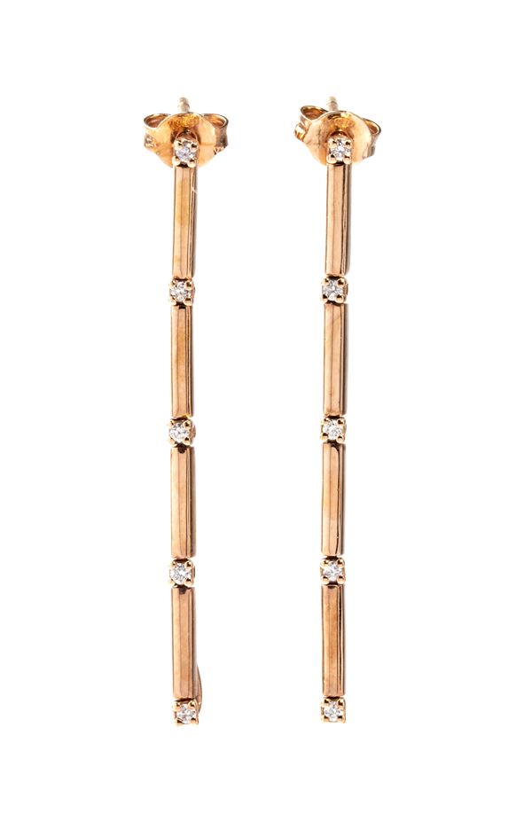 Diamond gold drop earrings