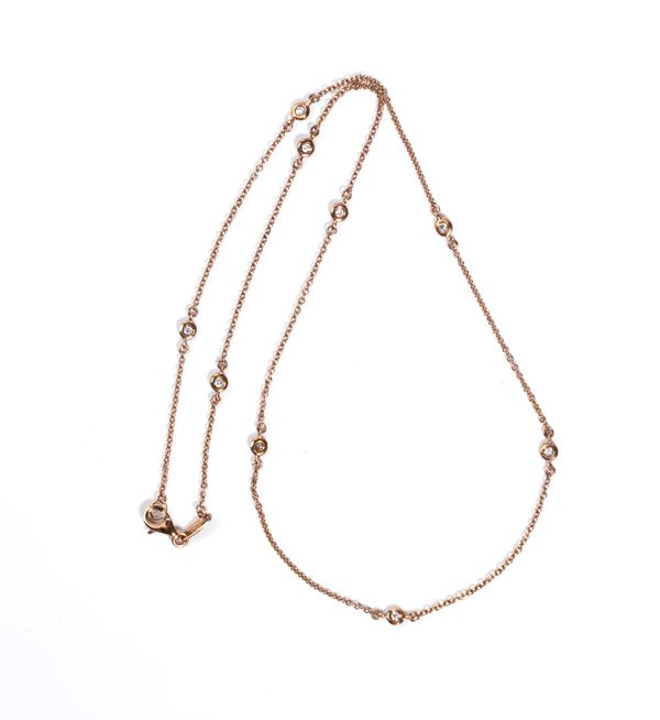 Diamond gold necklace