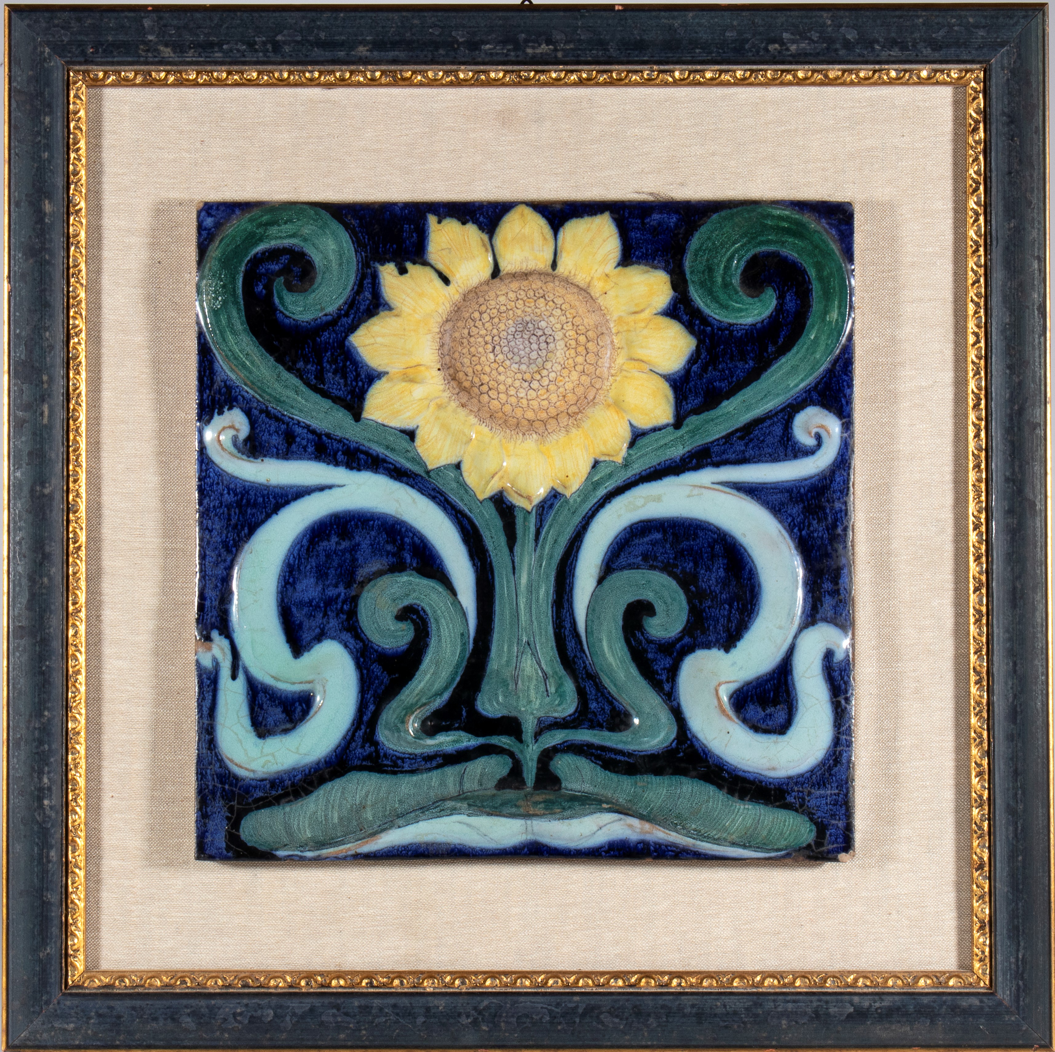 Mattonella con decorazione di girasole