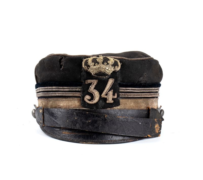 Italia, Regno, periodo Umbertino, berretto m. 1871 da tenente colonnello di fanteria, Brigata Liv...