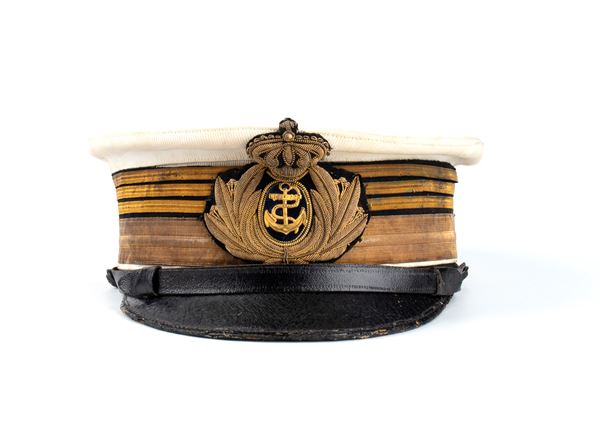 Italia, Regno, periodo Umbertino, berretto estivo da capitano di Vascello 