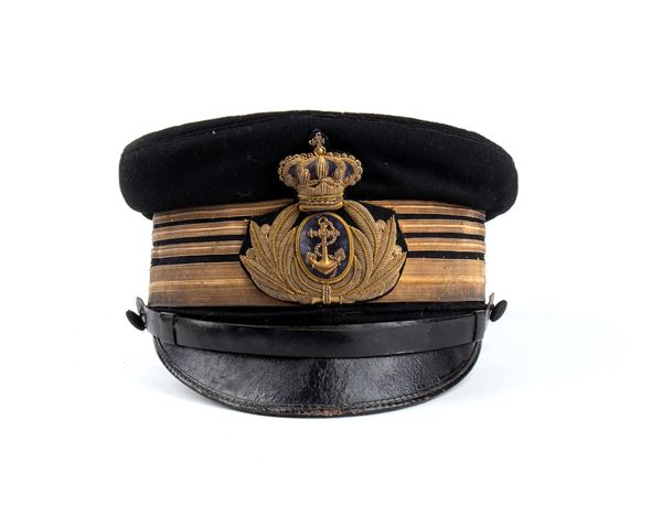 Italia, Regno, periodo Umbertino, berretto da  Capitano vascello